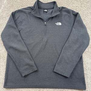 The North Face Quarter Zip Pullover Mens XXL Gray Grid Fleece Athletic EUC